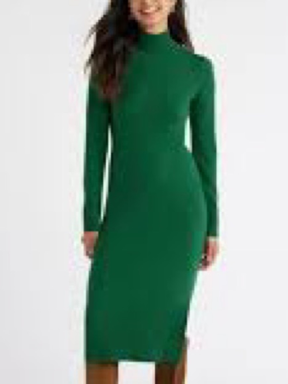 MNG Suit Slim Fit Green Turtleneck Long Sleeve Dress